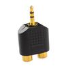 Stereo RCA Splitter Connector 3.5 Mm Male To 2 Female Audio Adapter For Computer Speaker Earphone Headphone