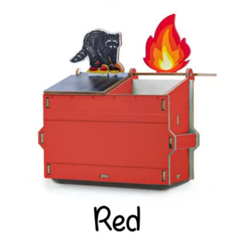 Model Doll Wood Pen Container Raccoon Desk Stationery Storage Wood Pen Holder  Office Desktop