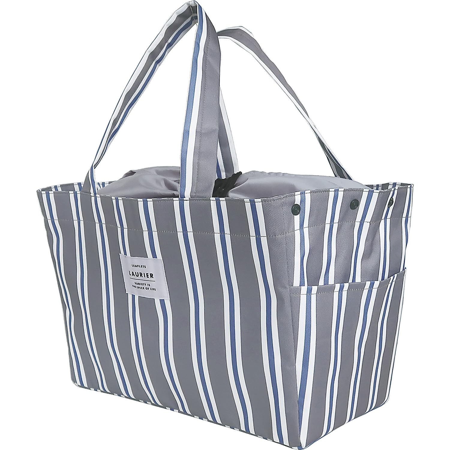 

El Commune Insulated Shopping Bag, Laurier Stripe, Dark Gray, CLB-230