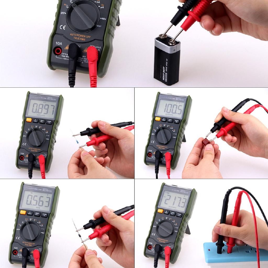 168B Digital Portable Auto Range Multimeter 6000 counts LCD Display Backlight Ammeter Voltmeter AC/DC Voltage Measuring Army green New