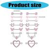 Fashionable Nipple Rings Jewelry Set with Sparkling Pink Silver Cubic Zirconia Stones for Fashion Enthusiasts