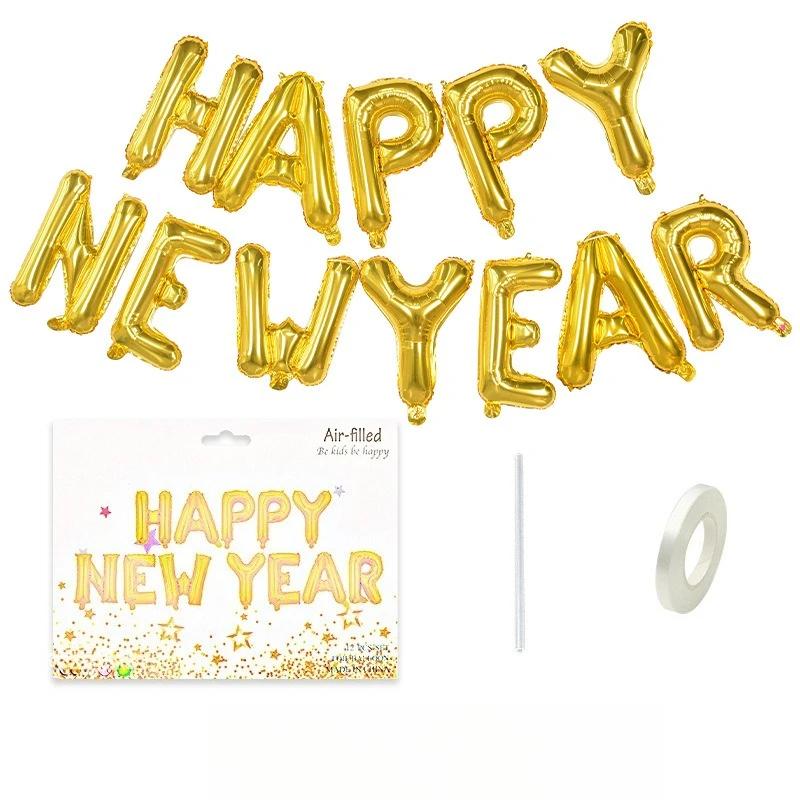 Merry Christmas Balloon Banner For Christmas Party Decorations 16inch Aluminum Foil Balloon Banner Happy New Year Decoration