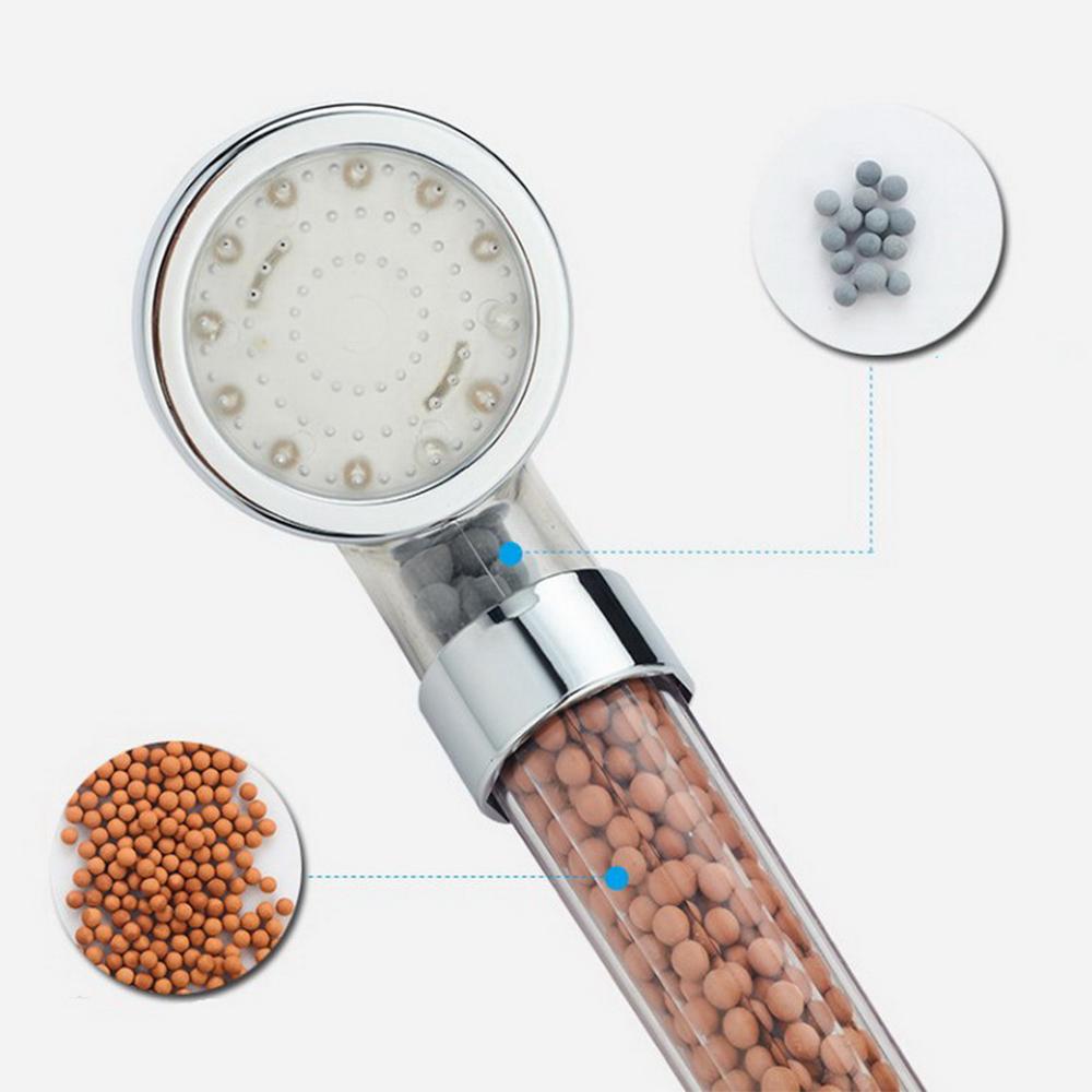 Głowica prysznicowa LED Anion Shower SPA z funkcją oszczędzania wody pod ciśnieniem i regulacją temperatury Kolorowa ręczna duża deszczownica