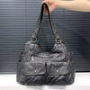 Women'S Soft Leather Washed Locomotive Bag Large Capacity Multi-Pocket Trendy Shoulder Bag