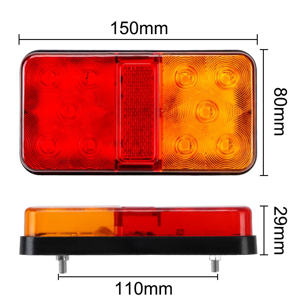 Stop Lamp Taillight Turn Signal Indicator LED Tail Light Rear Brake Light 2PCS 12-80V