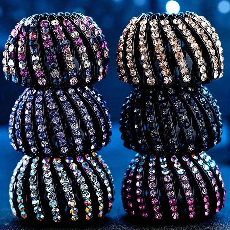 

Random Color Rhinestone Bird S Nest Hair Bun Women S Rhinestone Bun Ponytail Clip Hairpin Hair Accessories
