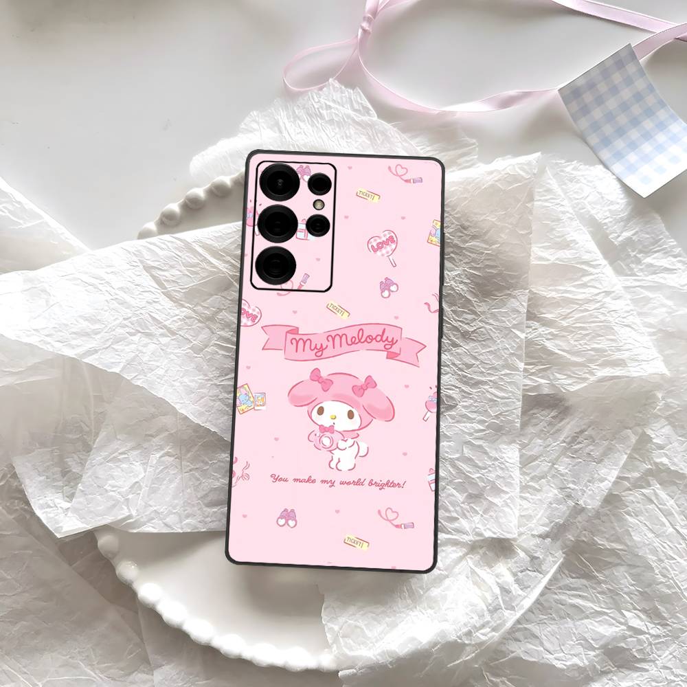 

Cute M-My M-Melodys Phone Case For Samsung S 24 Fe 25 Ultra Plus 20 Lite 21 30 22 23 24 22 Ultra 5G Fundas Samsung S22 Plus 5G