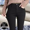 Women's Plus Size Velvet Leggings 2025 - Elastic, Slimming, Thick Black Skinny Pants for Curvy Figures (Up to 200 Jin)