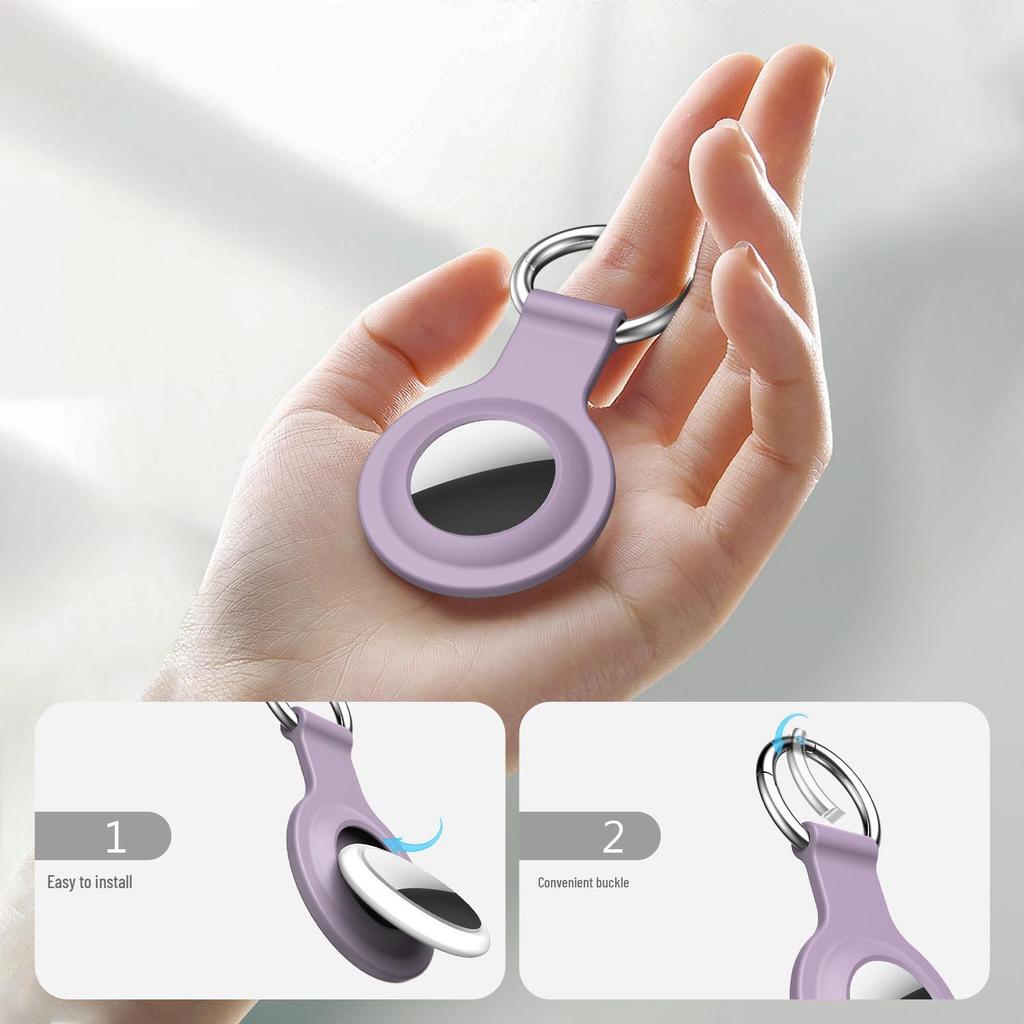 Compatible Silicone Waterproof Keychain Case for Apple AirTag 2 - Anti-Lost Protective Cover