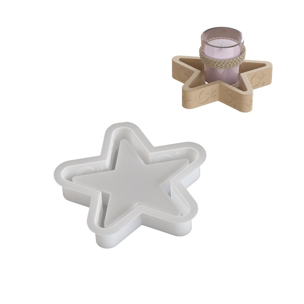 Flexible Sturdy Silicone Form for Crafting Unique Star and Moon Designs Home Storage Tray Solution Organization