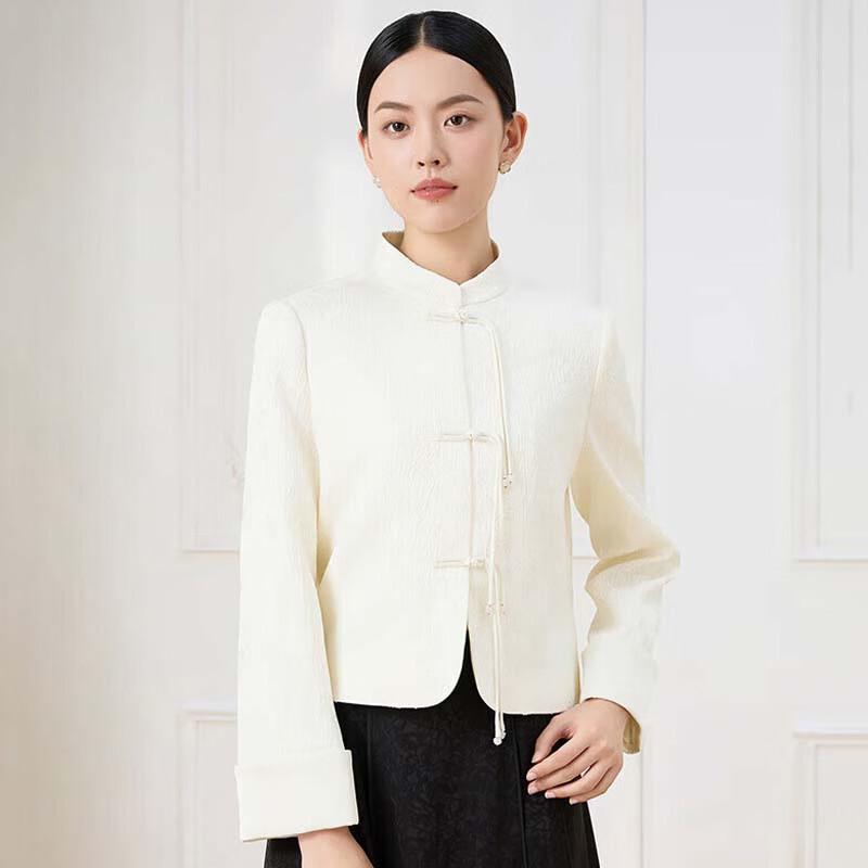 

JESSIE New Chinese Style Stand Collar Single-Breasted Short Jacket M
