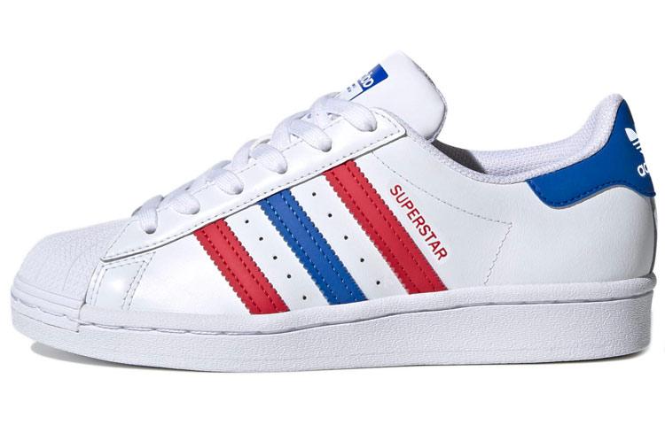 

Adidas Originals SUPERSTAR J Low top Kids Skateboarding Shoes White Red Blue Teenagers FW5851 36