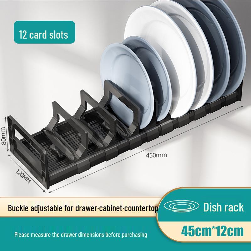 Kitchen Dish Drying Rack with Cutlery Holder and Drawer Organizer