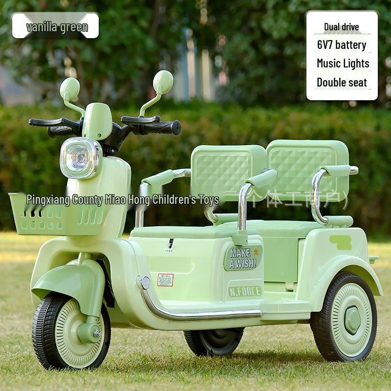Double Electric Motorcycle for Kids - Battery-Powered Ride-On Toy