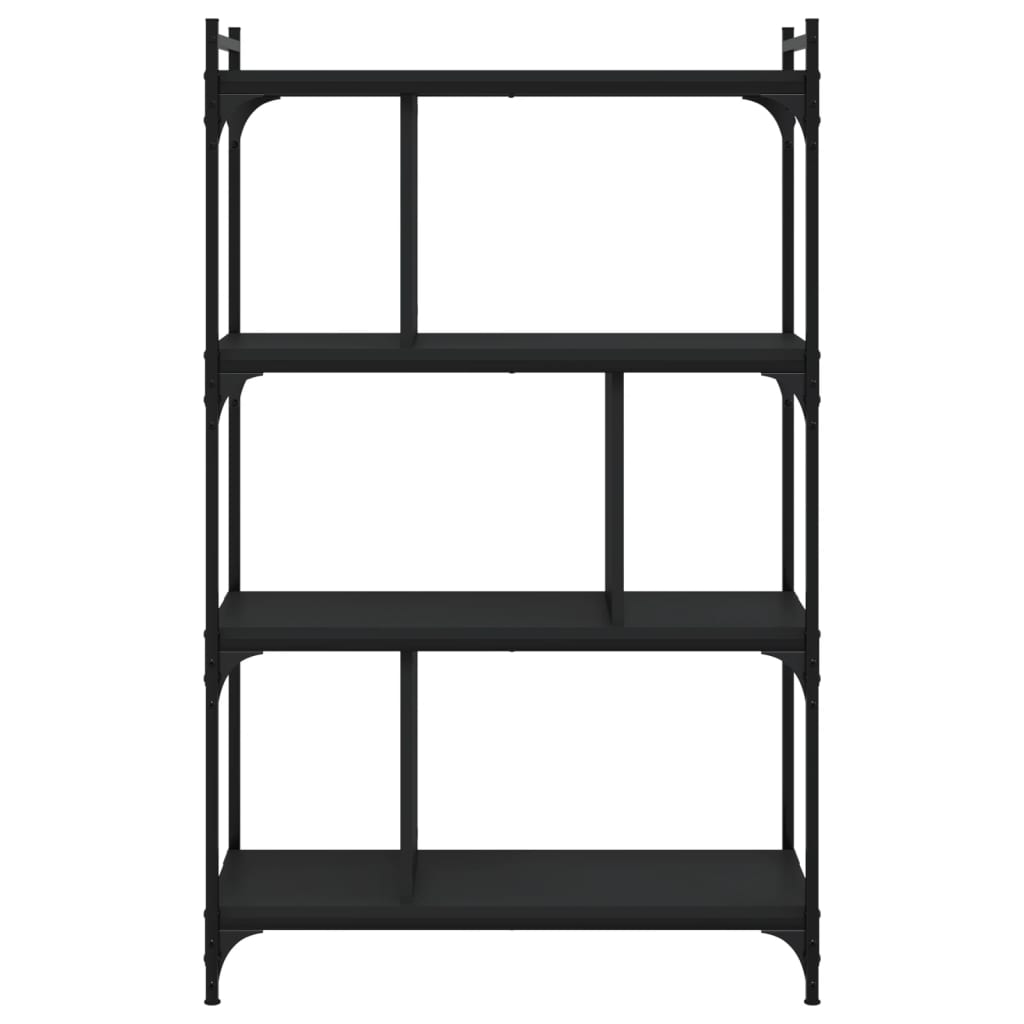 Bookshelf 4 Shelves Black 76 x 32 x 123 cm Engineered Wood