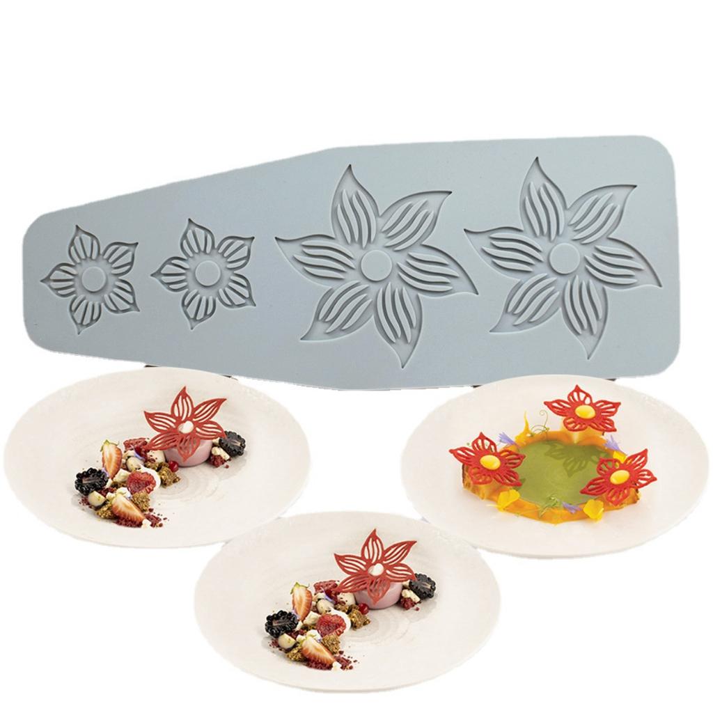 Texture Exquisite Leaf Silicone Cuisine Mold Flower Lace Pad Chocolate Candy Biscuit Baking Mould Apple Pear Ice Tray Cake Decor