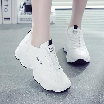 Sneakers Damenschuhe Frühling und Herbst Weiße Schuhe Leder Dicke Sohle Brettschuhe Hunderte von Casual Pops Gump Schuhe
