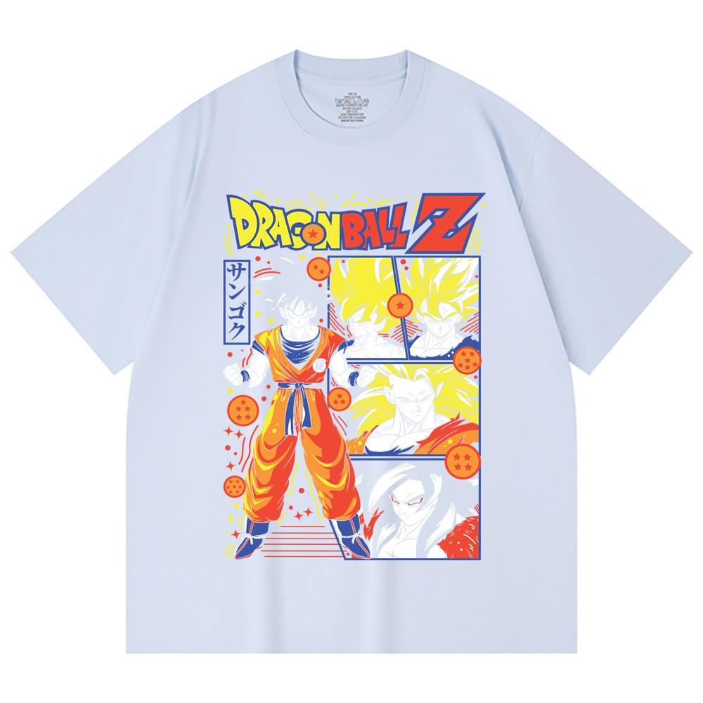230 Gsm 100% Cotton Dragon Ball V56 Goku Print Unisex Heavy Cotton T Shirt