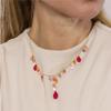 Collier Luxenter en argent 925 avec cristal rose finition en or jaune 18k - Rioka