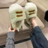 Comemore Cute Tiger Paw Cotton Slippers for Women Thick Bottom Indoor Warm Furry Cotton Shoes Winter Cartoon Flat Fur Slippers