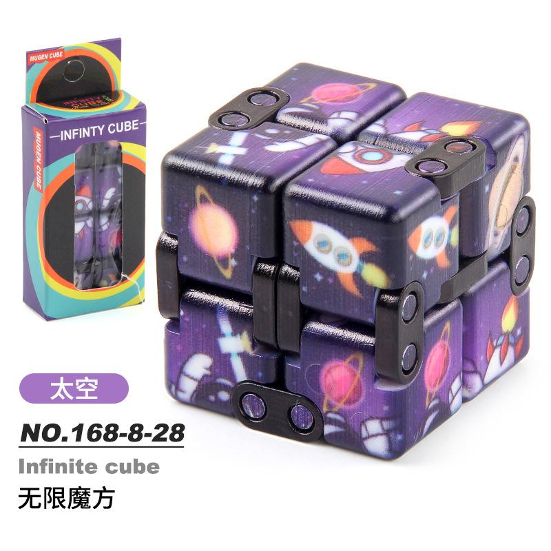 New Strange Decompression Toy Uv Printing Infinite Rubik'S Cube, Decompression Folding Variety Rubik'S Cube Fingertip Rubik'S Cube