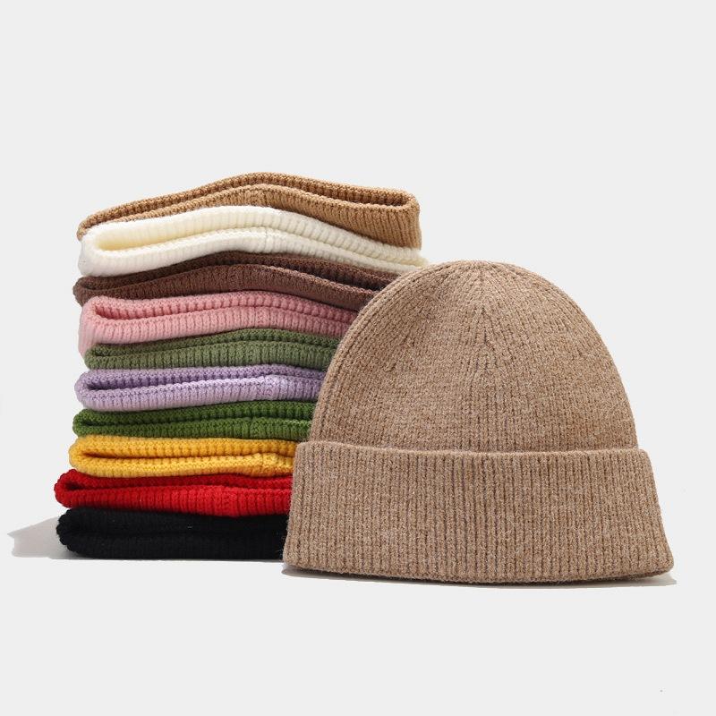 1pc Unisex Autumn Winter Warm Beanie Hats,Solid Color Stretch Knitted Crochet Beanies Hat Caps,Suitable for Daily Wear,Outdoor