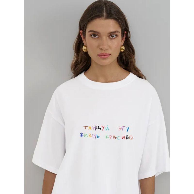 Western Style New Fashion Casual Loose Print round Neck Short sleeve T-shirt Top Printed T-shirt Top