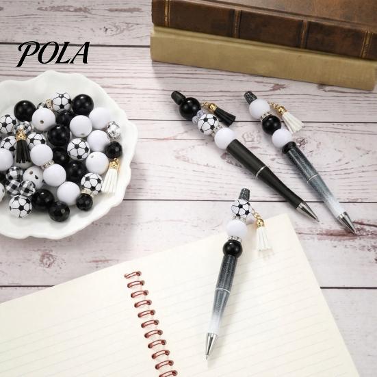 Creative Pen Making Crafts Beaded Ballpoint Kit, with Sports Beads DIY Craft Theme Pens Writing Stationery, for Football Fans Kids And Students School