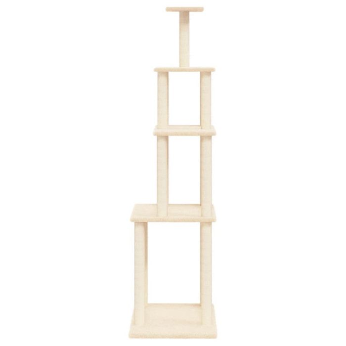 VidaXL Arbre à chat avec griffoirs en sisal crème 183 cm 171744