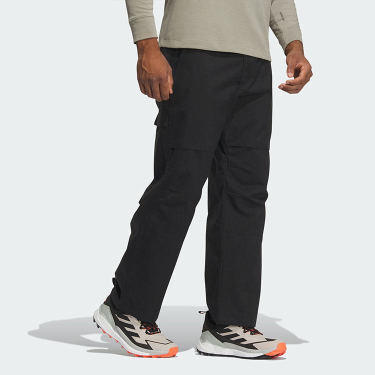 Adidas Cargo Tracksuit Bottoms Solid Color Printed Logo Outdoor Work Sports Casual Pants Men Bottoms Black IN2228