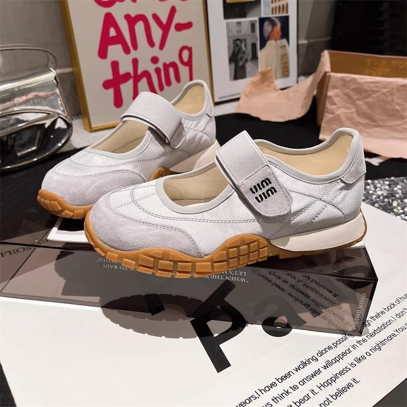 

Женские туфли Мэри Джейн на толстой подошве на липучке, ретро, с круглым носком, спортивная и повседневная обувь 35 серый