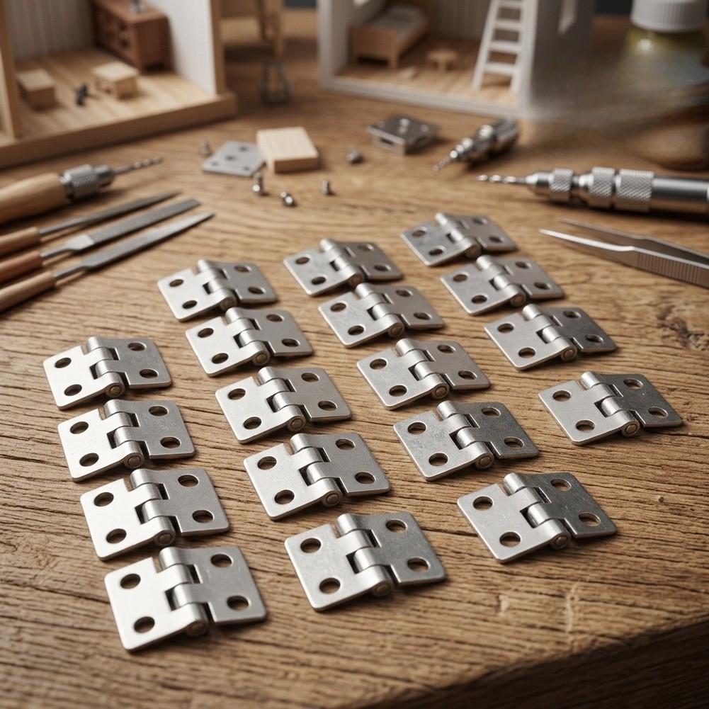 Miniature Brass Plated Hinges for Miniature Boxes and Dolls Houses