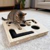 Cat Nail File Scratch Board Enrichment Box Wooden Puzzle Dispenser Toy for Pet Exercise Boredom Relief Mealtime Training Home