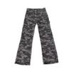 Amerikanische Streetwear-Werkzeug-Wide-Leg-Camouflage-Jeans Herren und Damen fließend Frühling Retro High-Waist locker und dünn gerade geschnittene Hose