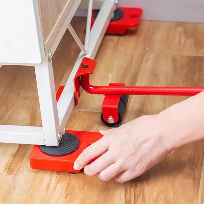 5Pcs/Set Heavy Duty Furniture Lifter Mover Roller with Wheel Bar Moving Device Lifting Helper Furniture Moving Transport Tool