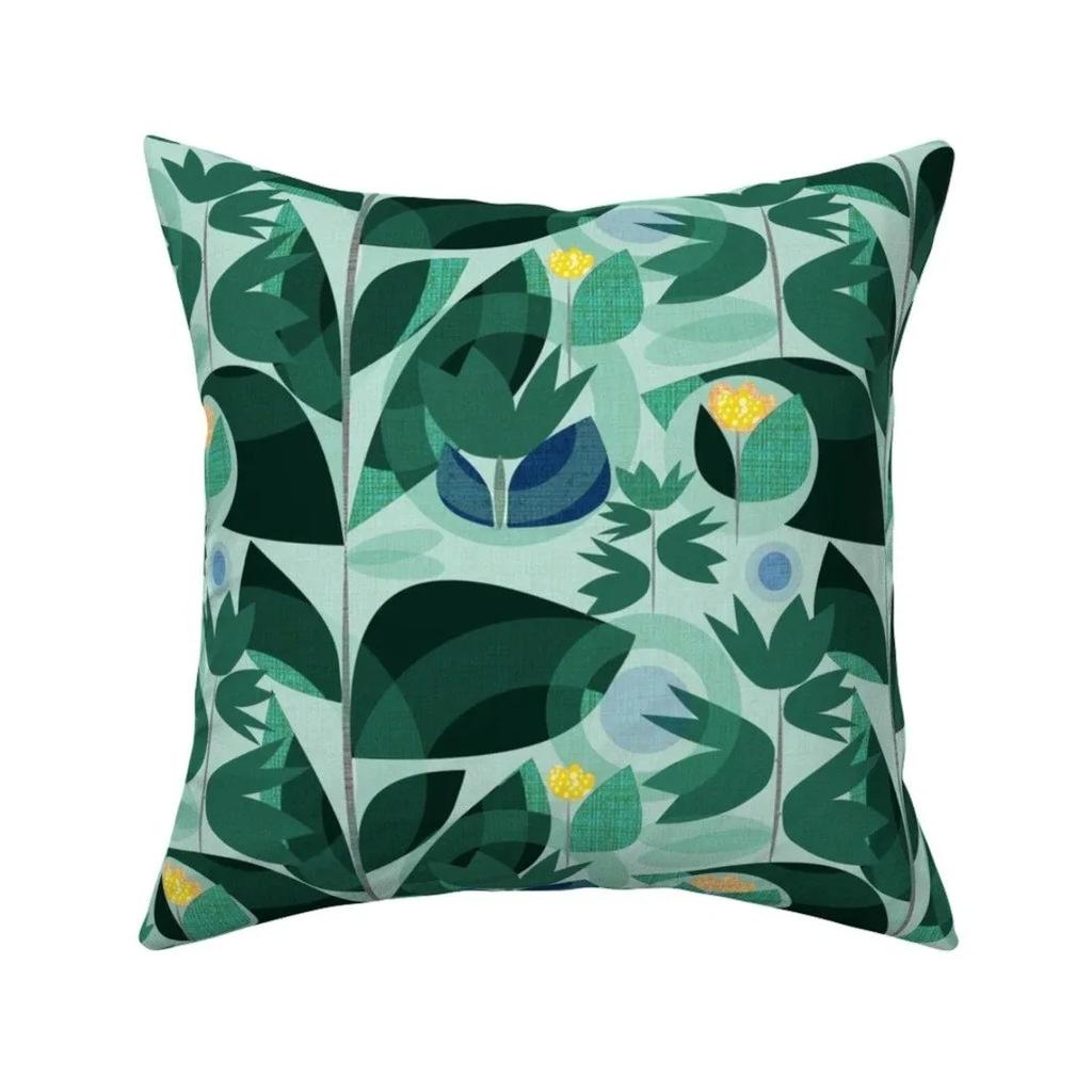 Tropical Flower Leaf Pillowcase Office Living Room Home Pillowcase Car Ornaments