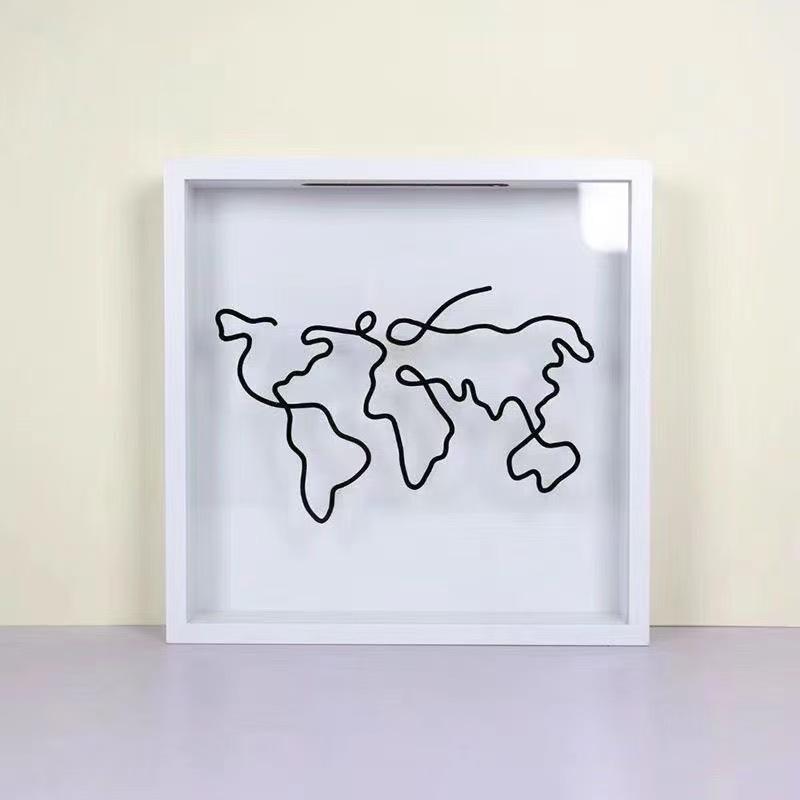 Adventure Archive Box Travel Shadow Box Po Frame Memory Box For Ticket Stamp Collection Holder Money Saving Boxes