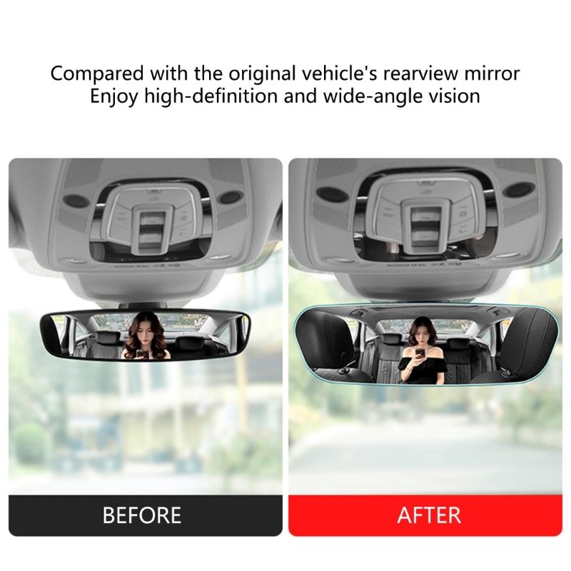 Automotive Frameless Interior Mirror with Wide Angle Curved Surfaces & Scratch Resistant Glass Coating for Vehicles