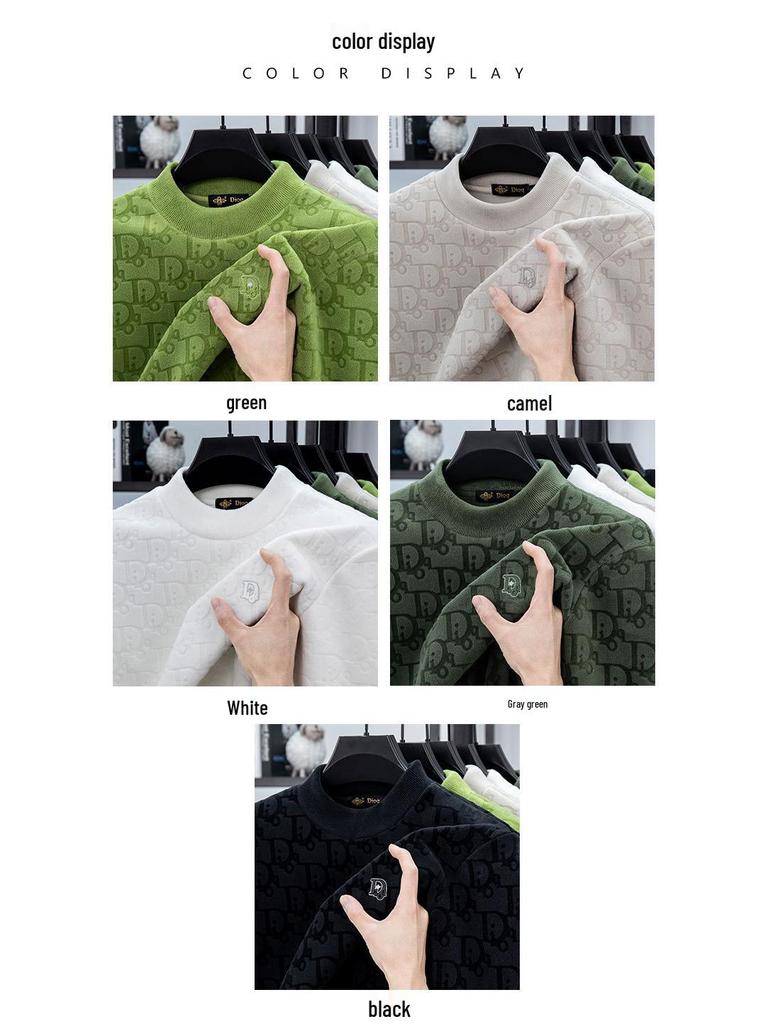 Men's Winter Thick Jacquard Double-Sided Coral Fleece Sweatshirt