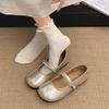 Fashion versatile retro French flat bottom shallow mouth single shoes women's summer 2025 new inner height increase skirt Mary Jane shoes
