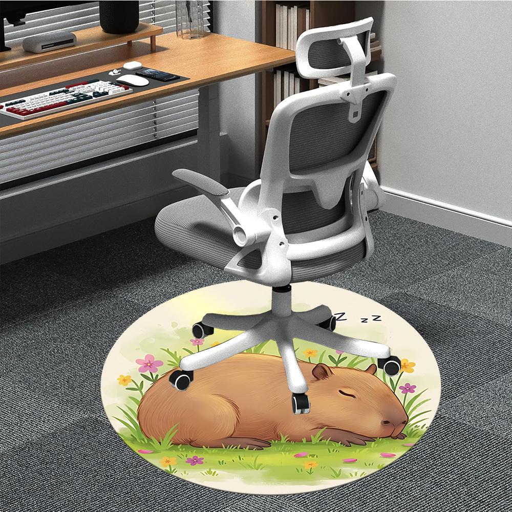 

1pc Capybara, Sleepy Chair Carpet for Office, Soft Flannel Throw Mat, Perfect for Office, Holiday Party Decoration Choice yy260209013 80cm by 80cm