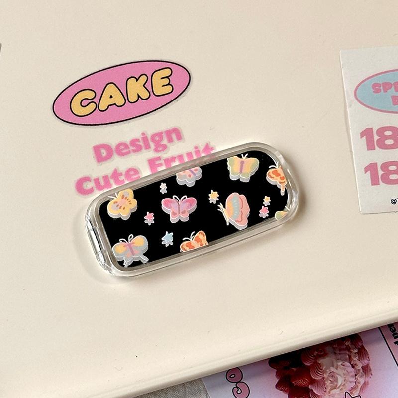 Cute Cartoon Cat & Dog Stick-On Makeup Mirror Phone Holder - Dual-Position Foldable Stand, Mobile Phone Accessories