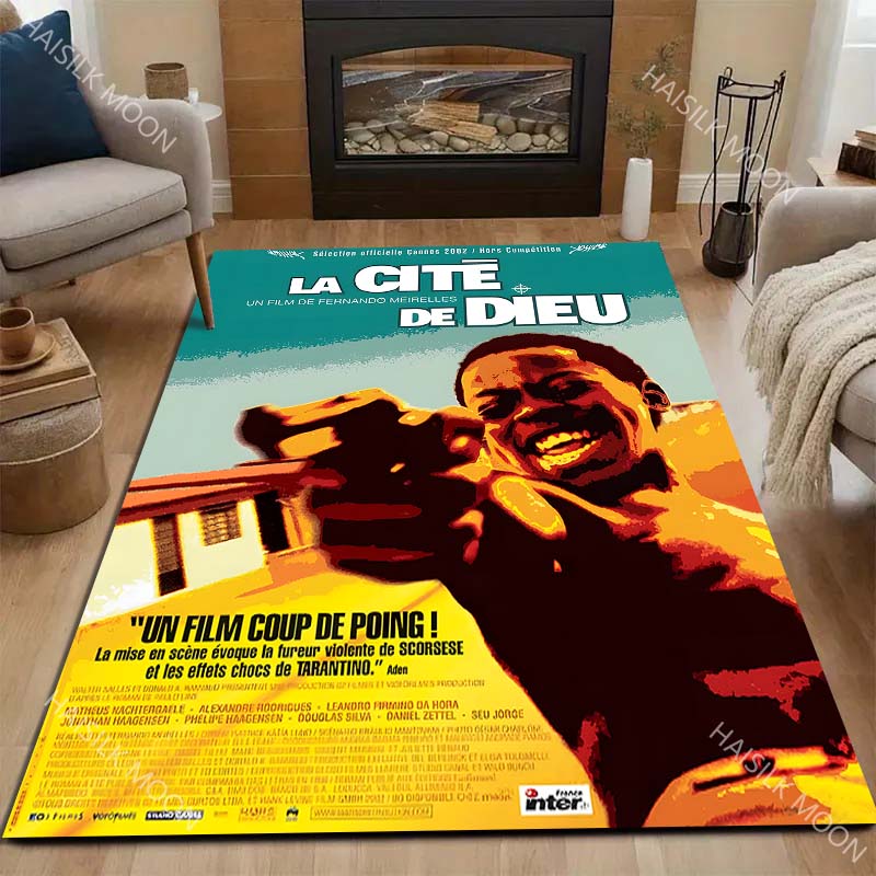 1PC City Poster with Gunman Carpet for Living Room Bedroom Sofa Home Decor Rus Non-slip Floor Mat Luxury Gift