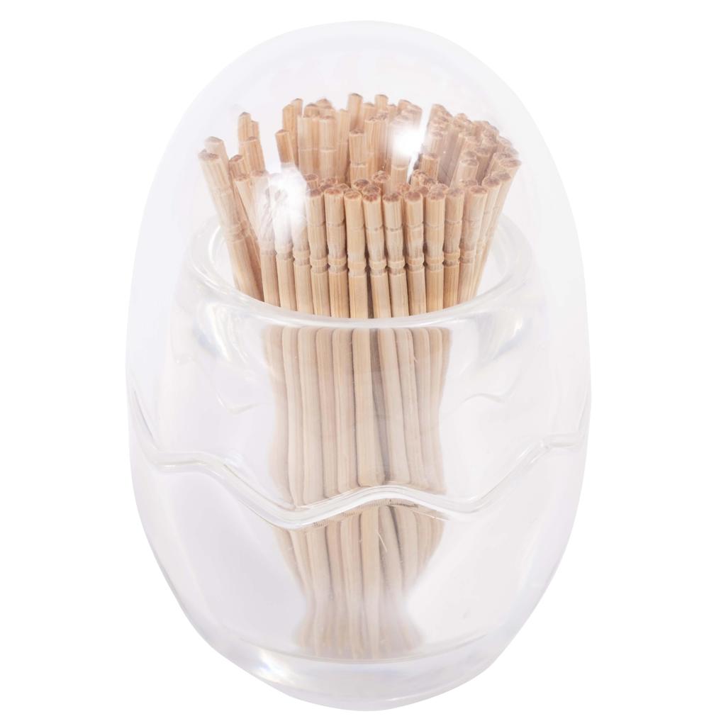 C-RAYS Toothpick Case, Egg-Shaped, Cute, Toothpick Storage, Egg-Shaped Case, Kitchen Decor (Clear)