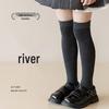 Girls' Solid Color Korean Style Knee-High Slouch Socks for Middle and Large Children