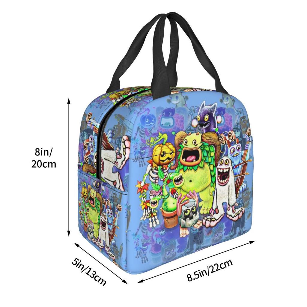 My Singing Monsters Characters Insulated Lunch Bag for Kids School Cooler Thermal Food Box Tote Portable Lunch Boxes Container
