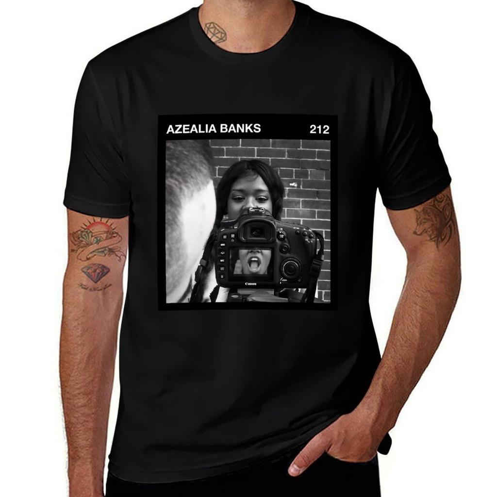 212 Schwarzer Rahmen Azealia Banks T-Shirt Basic Einfarbig Kurzarm Rundhals T-Shirt