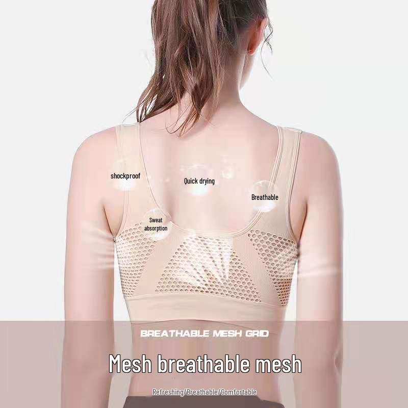 Breathable Mesh Sports Bra - Plus Size Yoga & Running Fitness Underwear