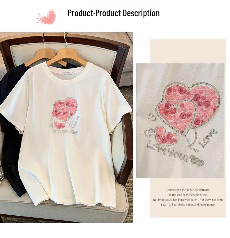 Plus Size Loose Mid-Length Short-Sleeve T-Shirt for Women (200-350 Jin)