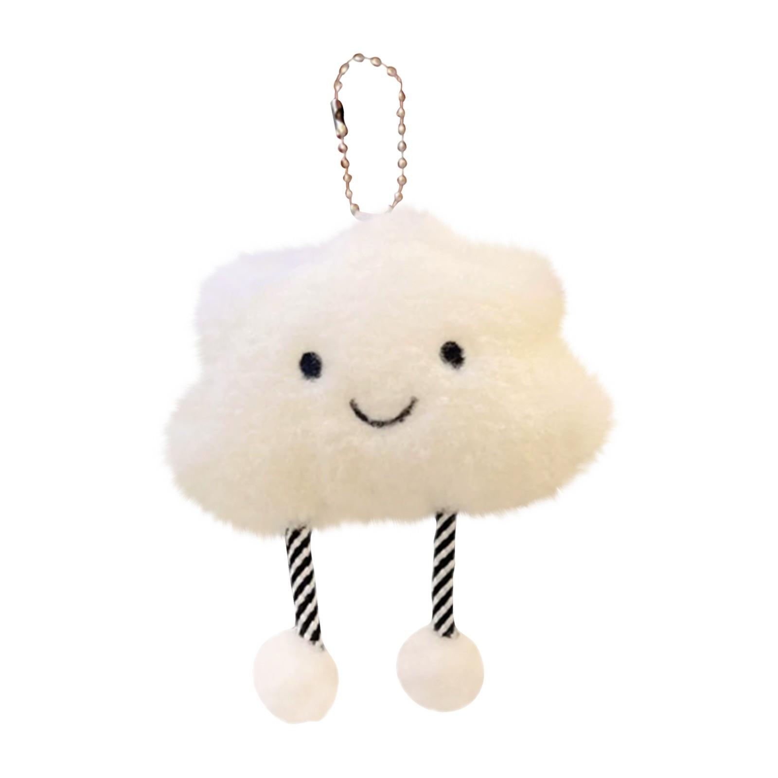 

Cute Little Cloud, Cloud Keychain Cotton Plush Doll Toy Key Ring Backpack Bag Pendant Car Key Chain One Size білий